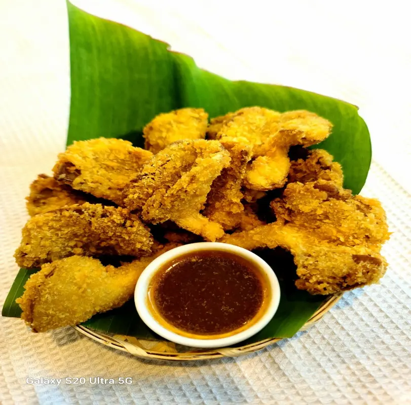 Nấm bào ngư chiên xù xốt me/Đĩa (Fried oyster mushrooms with tamarind sauce)